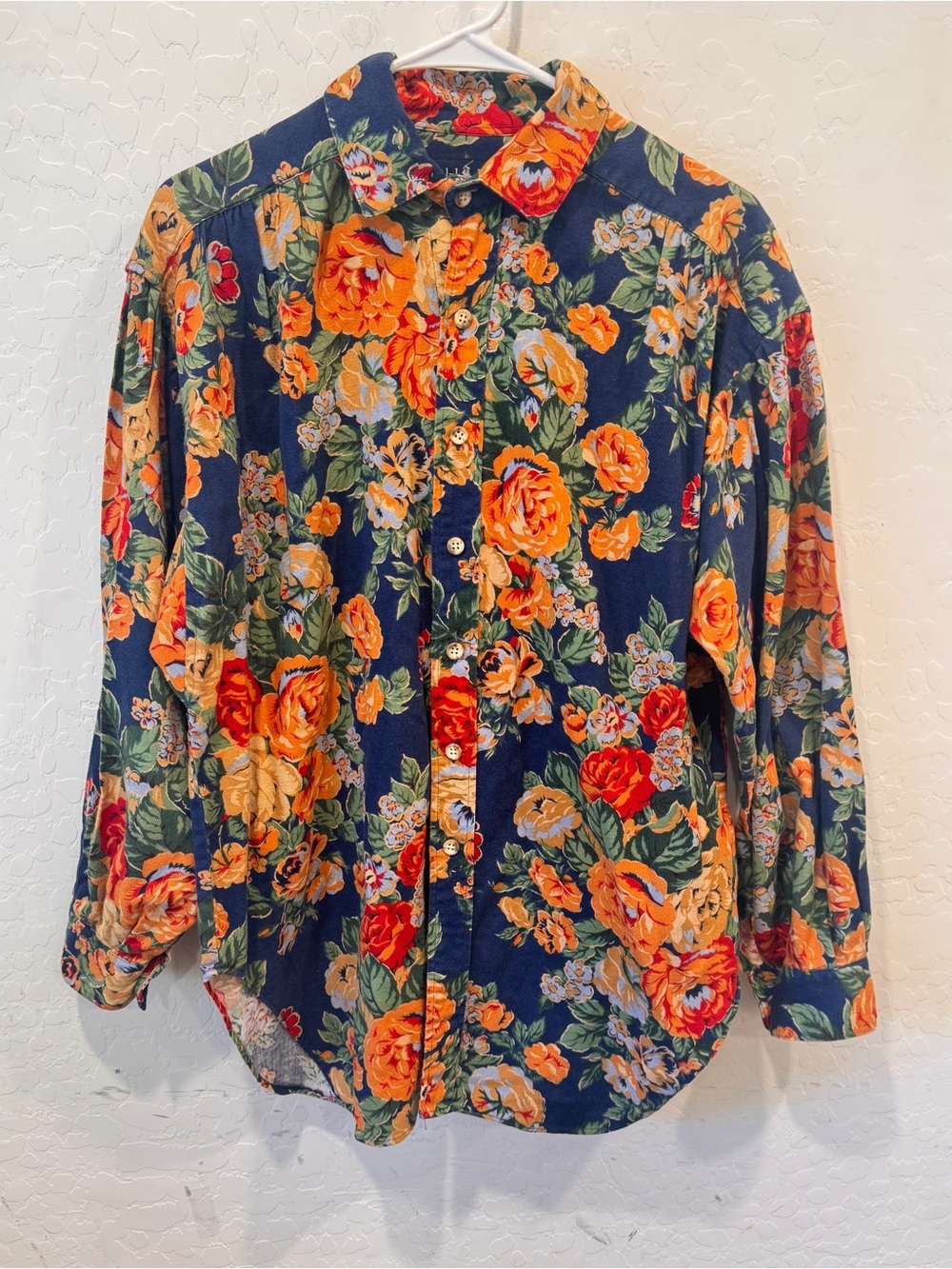 Vintage Ralph Lauren Floral Button-Down Shirt Womens Medium Cotton Western